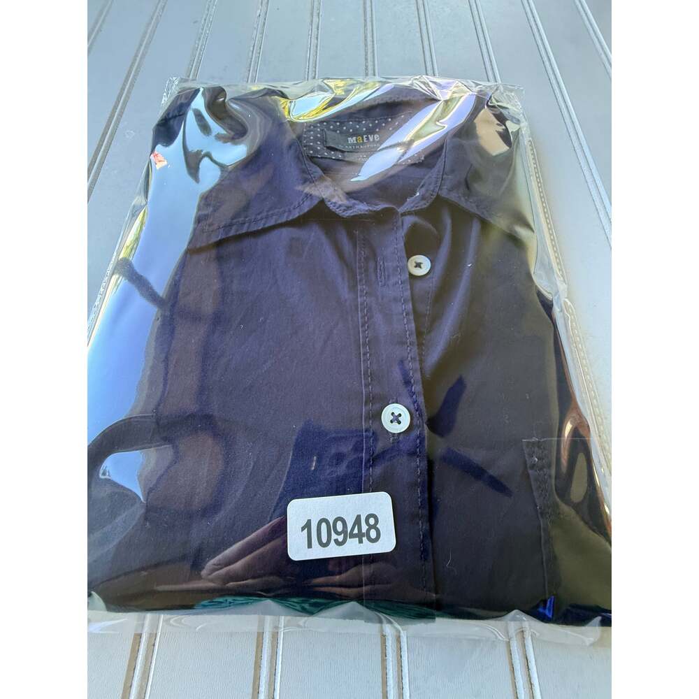 Maeve Anthropologie Navy Blue Cotton Button Down Shirt Tunic 1X Relaxed Fit - Picture 10 of 10